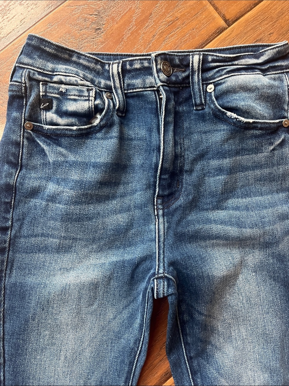 KanCan Dark Indigo Distressed Skinny Jeans - Size 25 - Picture 3 of 9